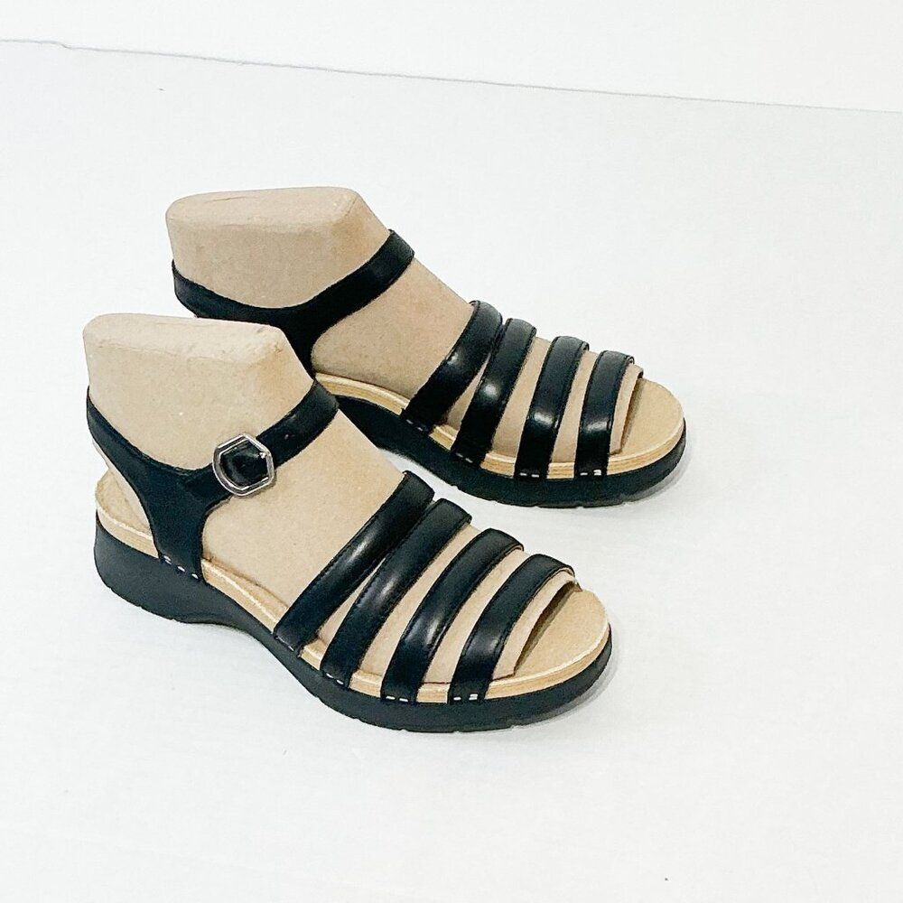 DANSKO NWB Sz 38 Black Nappa Leather Roxie Comfort Sandals - Picture 8 of 13